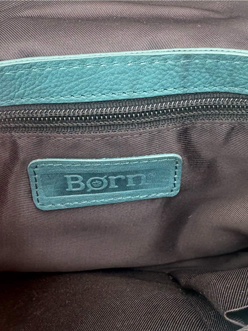 NWOT! Genuine Leather Everyday Envelope Crossbody/Shoulder Bag, “Mineral Blue” - Picture 9 of 11